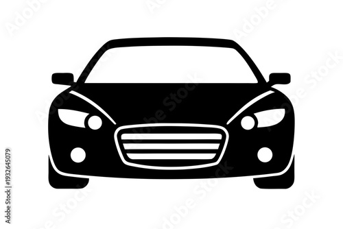 Stylish vehicle car icon front view silhouette vector