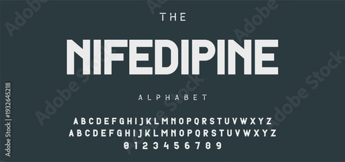 Digital modern alphabet font. Creative abstract urban, futuristic, fashion, sport, minimal technology typography.  Simple vector illustration with number