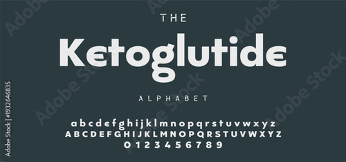 Digital modern alphabet font. Creative abstract urban, futuristic, fashion, sport, minimal technology typography.  Simple vector illustration with number