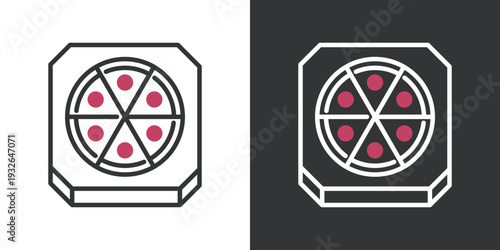 シンプルなデリバリーピザのラインアイコン