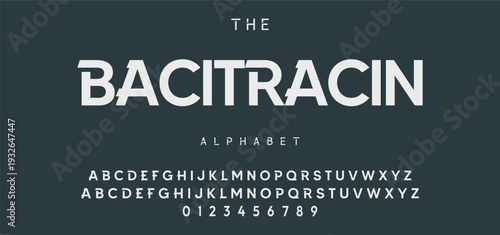 Digital modern alphabet font. Creative abstract urban, futuristic, fashion, sport, minimal technology typography.  Simple vector illustration with number