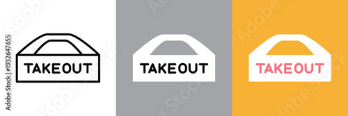 シンプルなテイクアウトのラインアイコン