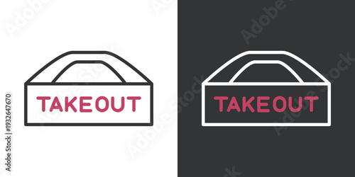 シンプルなテイクアウトのラインアイコン