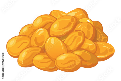 A side view of a healthy pile of sweet golden raisins