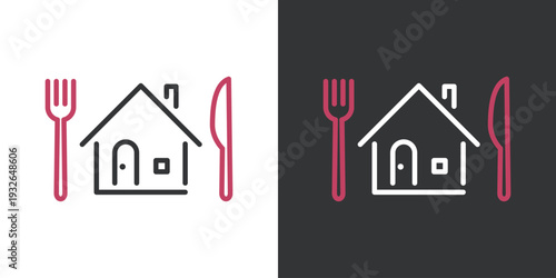 シンプルなテイクアウトとデリバリーのアイコン