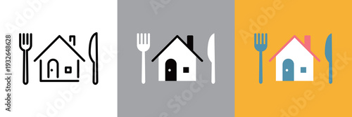 シンプルなテイクアウトとデリバリーのアイコン