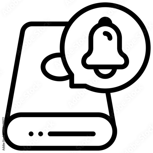 harddisk data storage save bell alert notification simple line icon