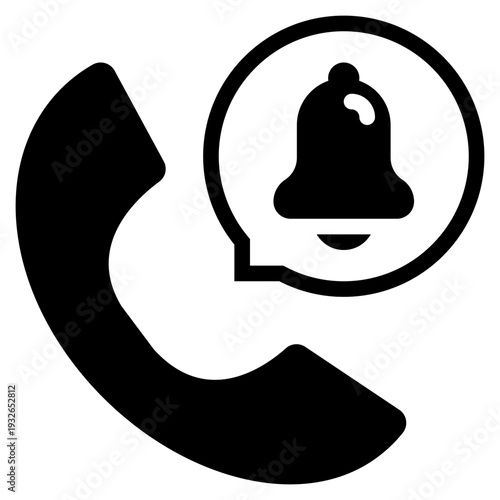 tel telephone contact bell alert notification solid glyph icon