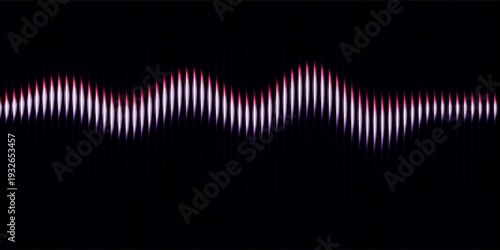 Abstract Digital EQ Music Equalizer. Sound Wave Design Element. Speaking Sound Wave Vector Illustration. Artificial Intelligence AI Assistant Voice Visualization.