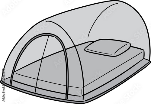 Hand drawn illustration of mosquito net