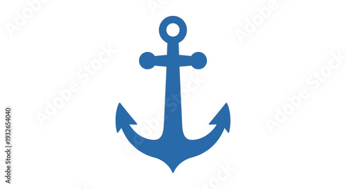 Blue anchor symbol on white background.