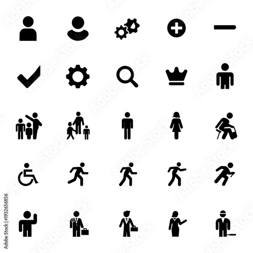 People and User Interface Icons for Business and Services