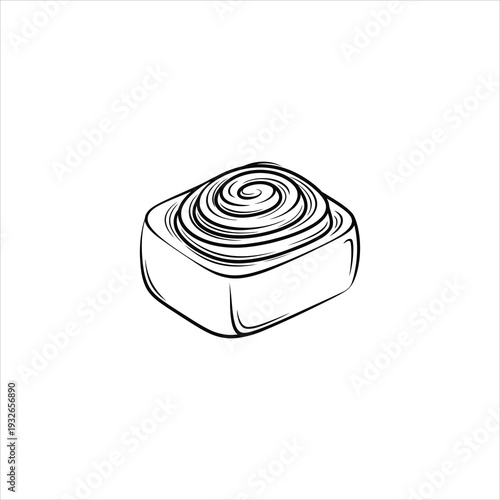 A black and white drawing of a roll of tape