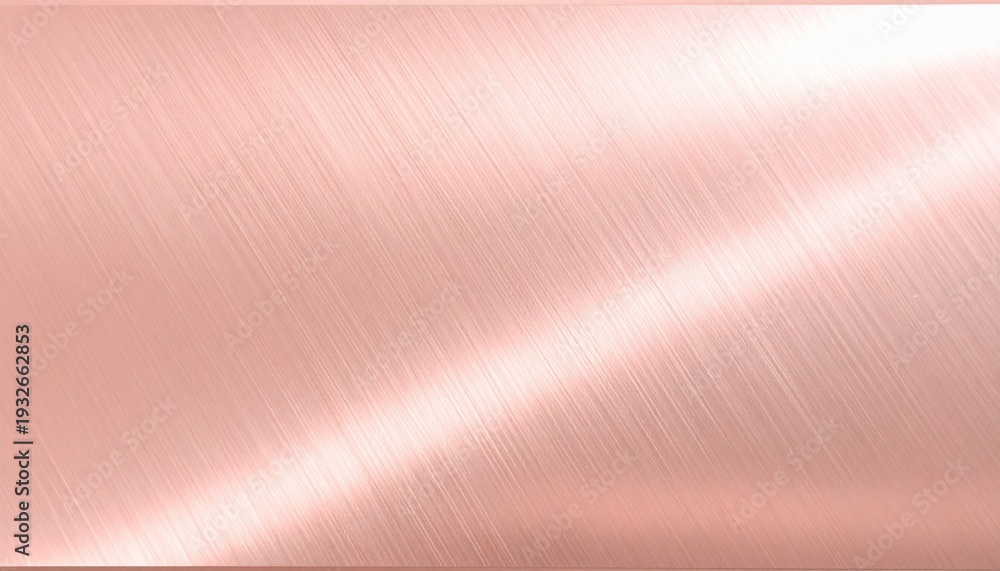 Fototapeta premium Elegancka powierzchnia z szczotkowanego miedzi i różowego złota z jasnym refleksem, doskonała jako tło do nowoczesnych projektów i luksusowych opakowań.