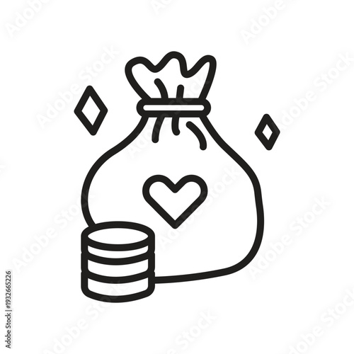Money Donation Bag Icon
