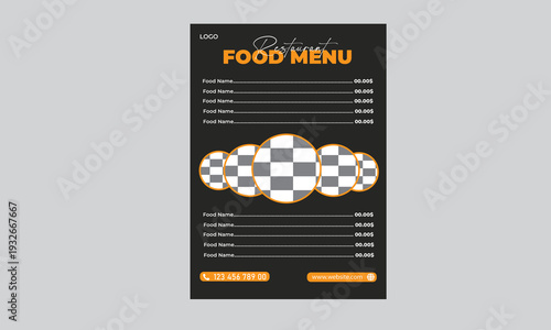 Corporate minimal restaurant food menu design template