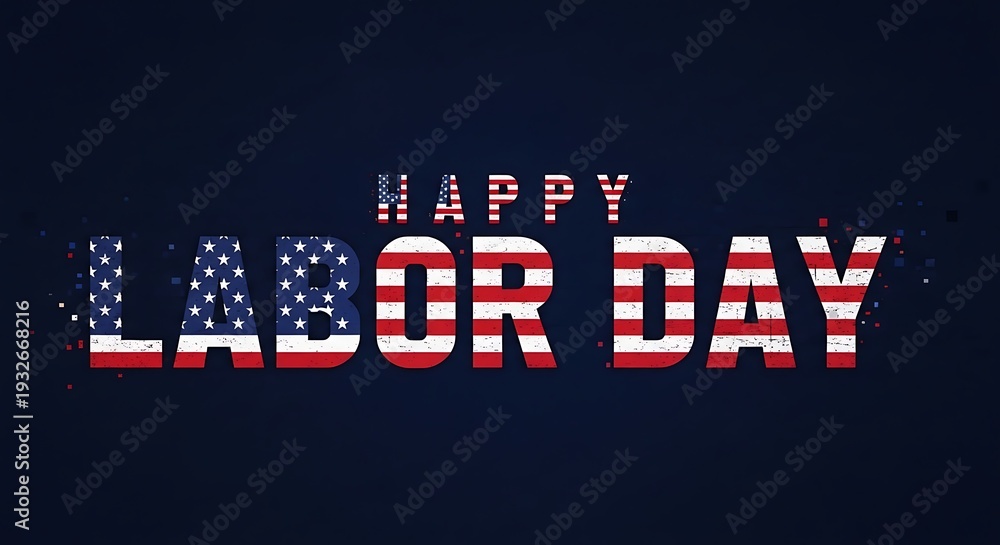 Obraz premium Happy labour day celebration honoring workers' rights and american pride