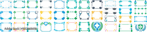 Cleanical Medical and Hygiene Frames Collection with Protective Symbols