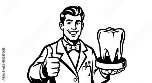 Dentist holding a large healthy tooth.
