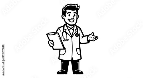 Doctor Cartoon Character Illustration.