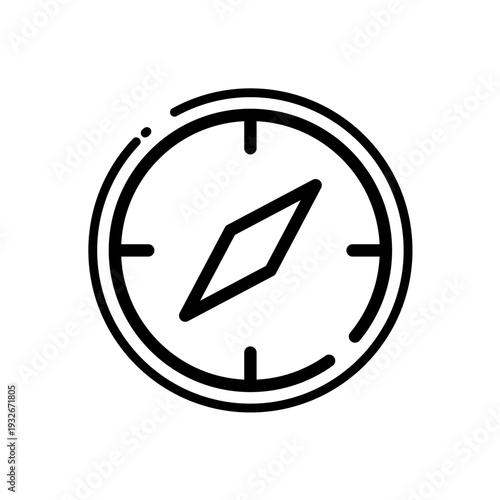 Compass in line style- Vector icon