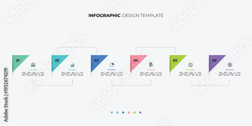 Modern Timeline Creator infographic template. 6 options timeline journey, calendar Flat simple infographics design template