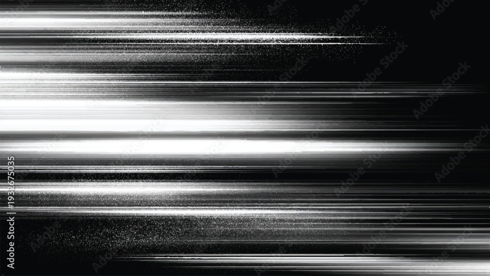 Obraz premium Glowing white light streaks on dark background