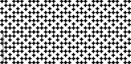 Light White background with black plus (+) symbol pattern repeating neatly and parallel. Eps10 Vector