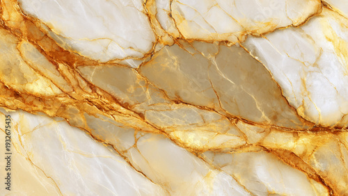 Marble texture with white and gold veins pattern