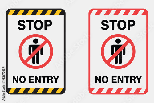 No entry icon sign vector design red color, stop access prohibition symbol, clean vector illustration for traffic control, restricted area notice, and safety signage design