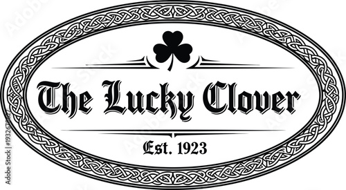 The lucky clover logo with shamrock and celtic design