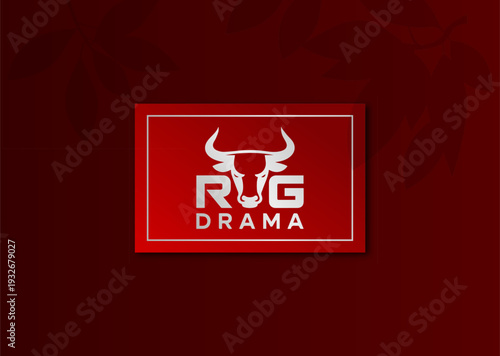 Bold bull logo with dramatic red background, symbolizing power and intensity