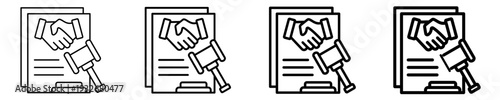 Legal Agreement   Icon Set Different Style Collection