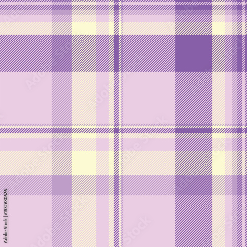 Softness tartan textile seamless, machinery background fabric check. Tone vector texture plaid pattern in violet and light colors.