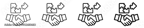 Collaboration Puzzle   Icon Set Different Style Collection