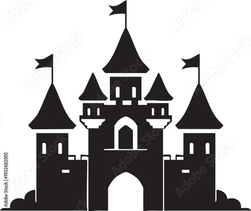 Adobe IllustrDark Castle Silhouette Vector Illustrationator Artwork