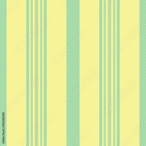 Pockup seamless vector texture, 2026 stripe vertical background. Sook pattern lines textile fabric in yellow and teal colors.