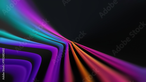 Wallpaper Mural Colorful Abstract Pattern in Curved Lines on Dark Background Torontodigital.ca