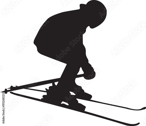 Design vector shilhouette skier downhill ice banque
