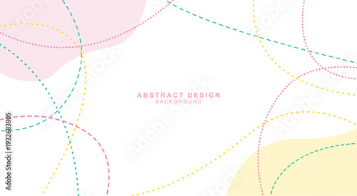 様々なカーブのある点線で組み合わせた背景素材