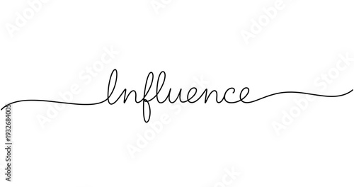 Elegant influence typography on white background. No editable strokes