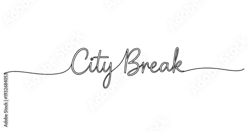 Elegant handwritten 'city break' text with stylish flowing design. No editable strokes