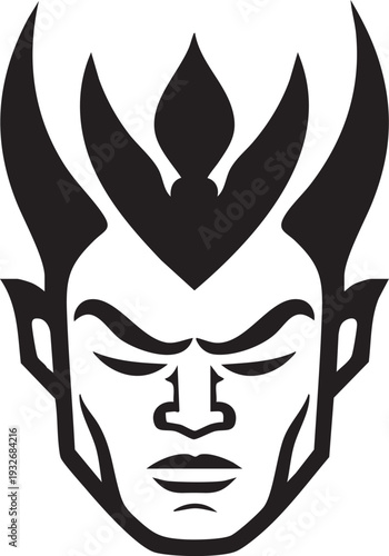 Adobe Illustrator ArtwMalevolent presence  black icon of devil s face hellish stare aggressive dork