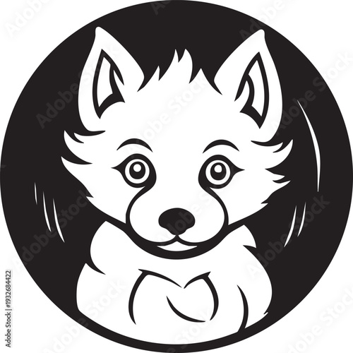 Adobe Illustrator Artwork illustration of cute head dog logo icon silhouette