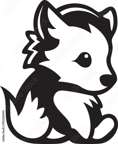 Adobe Illustrator Wolf logo template isolated brand identity icon abstract vector graphic