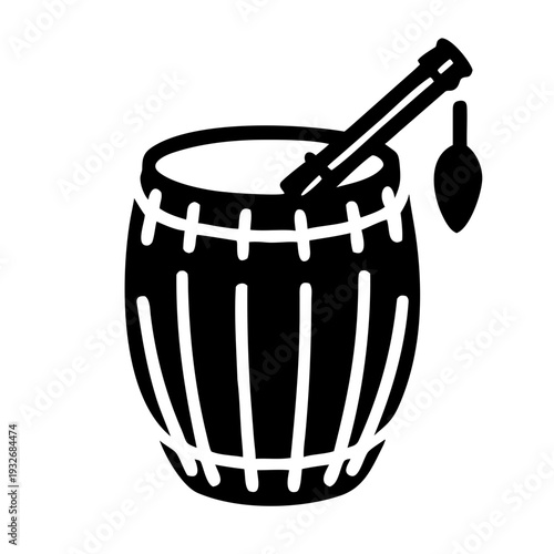 tambura icon silhouette illustration for music, traditional, and string instrument design use