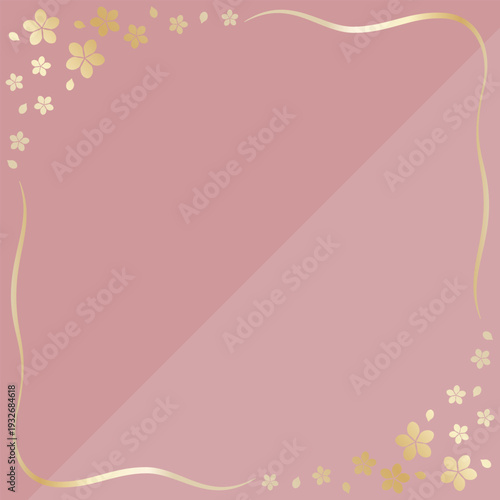 高級感のある桜の背景　ダスティピンク＆ゴールド