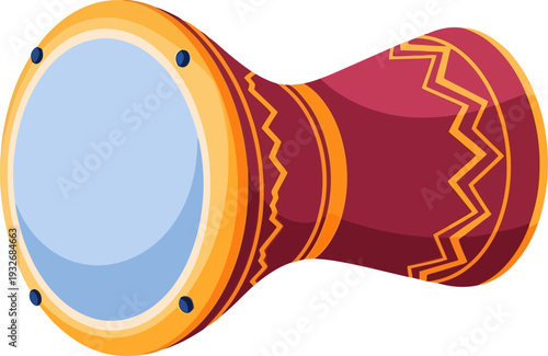 Authentic percussion instrument with rustic textures and traditional patterns used in cultural celebrations