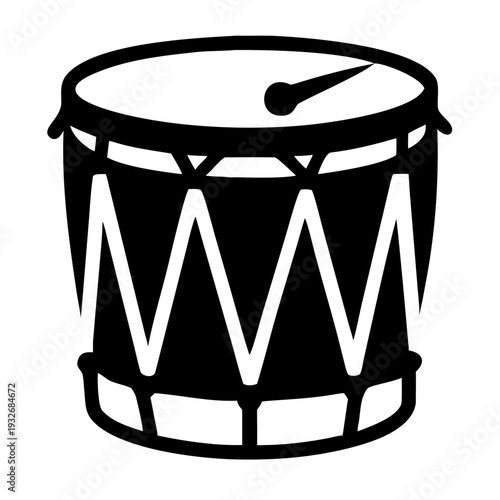 tom tom drum icon silhouette illustration for music, percussion, and drum kit design use