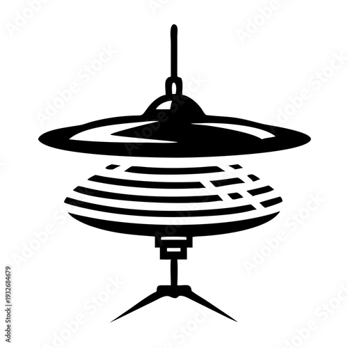hi hat icon silhouette illustration for music, percussion, and drum kit design use